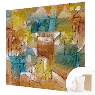 Mural de pared con estampado hermoso con motivos de estructuras geométricas