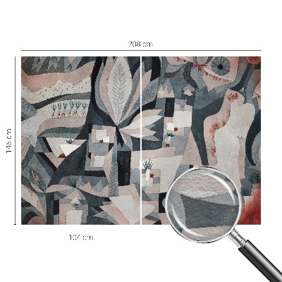 Papel mural texturado decorativo con un motivo de abstracción de la naturaleza