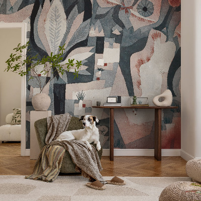 Papel mural texturado decorativo con un motivo de abstracción de la naturaleza