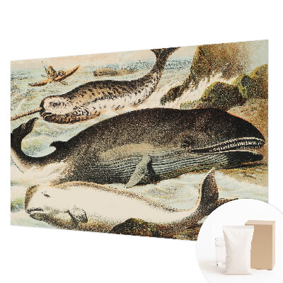 Papel mural con patrón decorativo con motivos de gigantes marinos