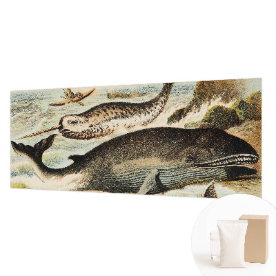 Papel mural con patrón decorativo con motivos de gigantes marinos