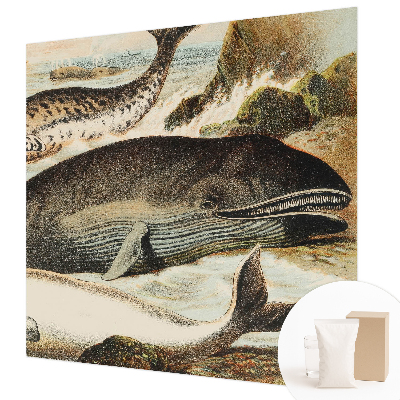 Papel mural con patrón decorativo con motivos de gigantes marinos