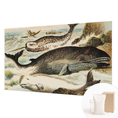 Papel mural con patrón decorativo con motivos de gigantes marinos