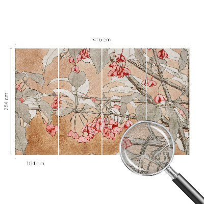 Fotomural decorativo para cabecero de cama con motivo de armonía floral para decorar el dormitorio