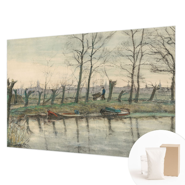 Papel mural texturado decorativo con un paisaje invernal
