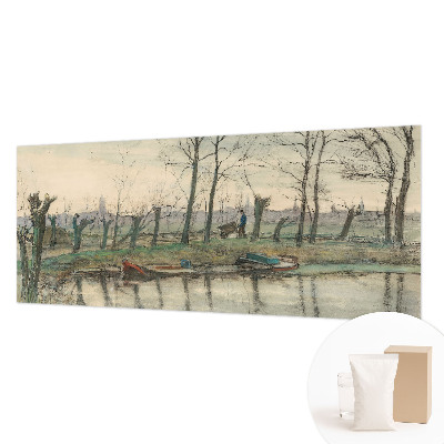 Papel mural texturado decorativo con un paisaje invernal