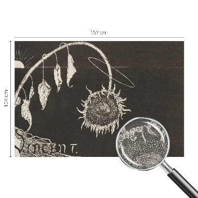 Fotomural decorativo para cabecero de cama con diseño de girasol nostálgico