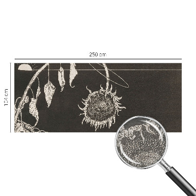 Fotomural decorativo para cabecero de cama con diseño de girasol nostálgico