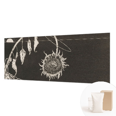 Fotomural decorativo para cabecero de cama con diseño de girasol nostálgico