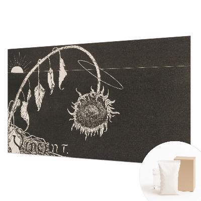 Fotomural decorativo para cabecero de cama con diseño de girasol nostálgico