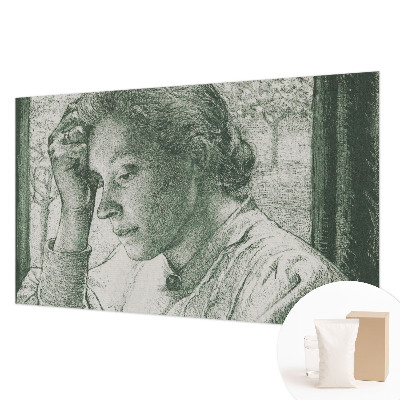 Mural decorativo con diseño de mujer reflexiva