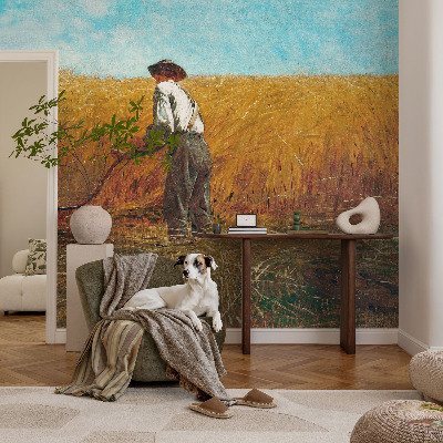 Papel mural texturado decorativo con el diseño «Cosecha bajo el sol»