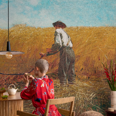 Papel mural texturado decorativo con el diseño «Cosecha bajo el sol»