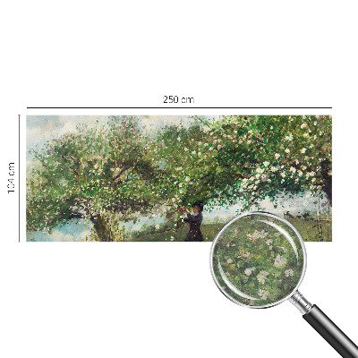 Papel mural con patrón decorativo con una escena primaveral