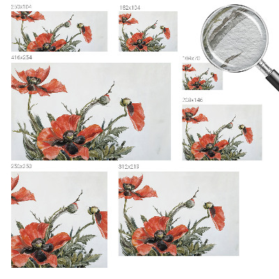Fotomural decorativo para cabecero de cama con diseño de amapolas rojas