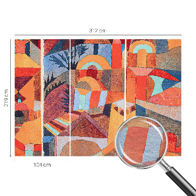 Papel mural texturado decorativo con diseño de mosaico colorido