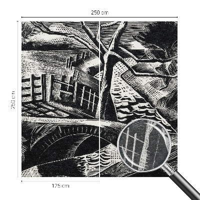 Mural de pared con estampado hermoso con un paisaje arquitectónico