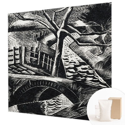 Mural de pared con estampado hermoso con un paisaje arquitectónico