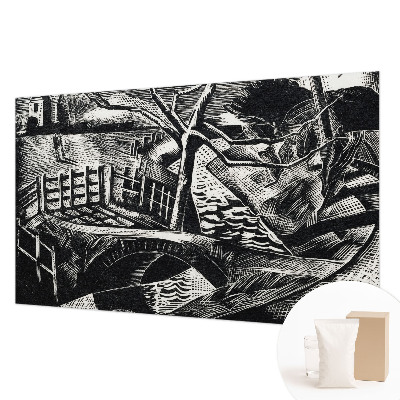 Mural de pared con estampado hermoso con un paisaje arquitectónico