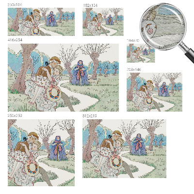 Mural decorativo con una escena romántica