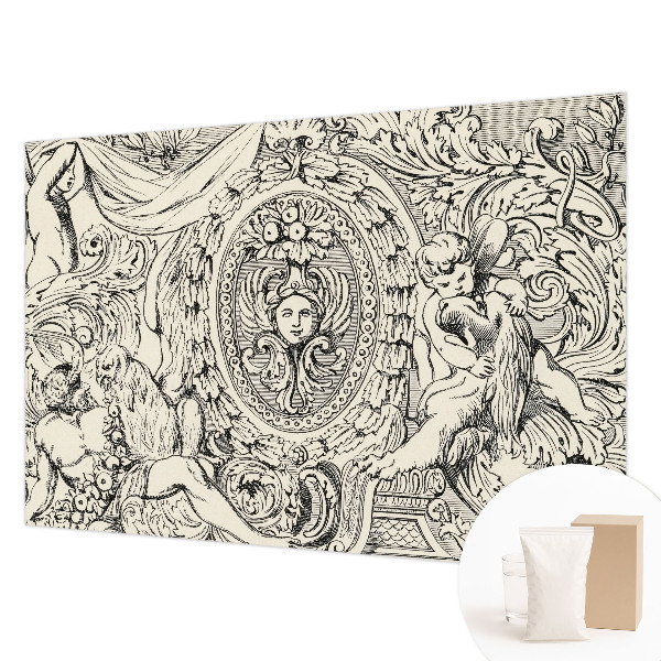 Fotomural decorativo para cabecero de cama con abundante ornamentación