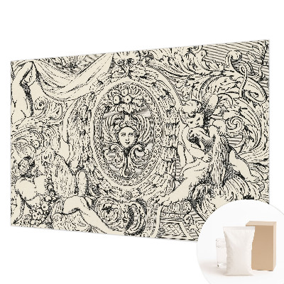 Fotomural decorativo para cabecero de cama con abundante ornamentación