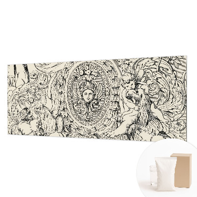 Fotomural decorativo para cabecero de cama con abundante ornamentación