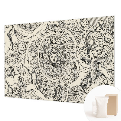 Fotomural decorativo para cabecero de cama con abundante ornamentación