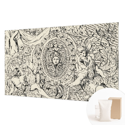 Fotomural decorativo para cabecero de cama con abundante ornamentación