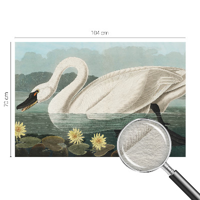 Mural decorativo con diseño de cisnes y nenúfares