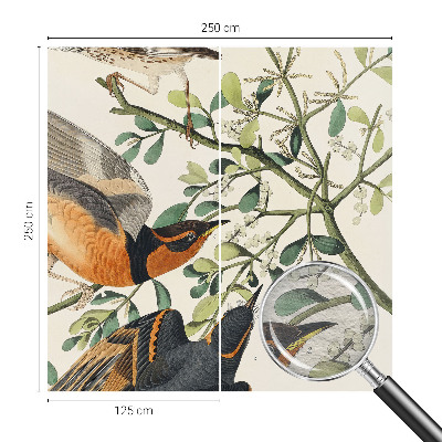 Fotomural decorativo para cabecero de cama con pájaros coloridos