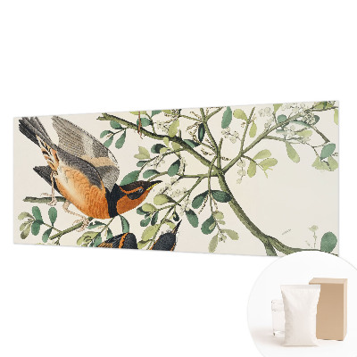 Fotomural decorativo para cabecero de cama con pájaros coloridos