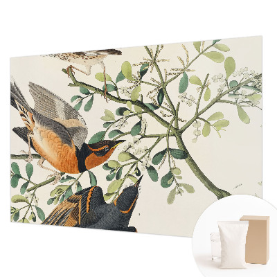 Fotomural decorativo para cabecero de cama con pájaros coloridos