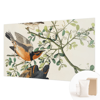 Fotomural decorativo para cabecero de cama con pájaros coloridos