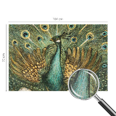 Papel mural con patrón decorativo con diseño de pavo real majestuoso