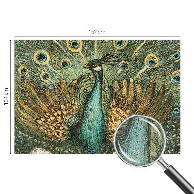Papel mural con patrón decorativo con diseño de pavo real majestuoso