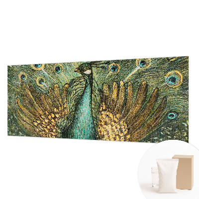 Papel mural con patrón decorativo con diseño de pavo real majestuoso