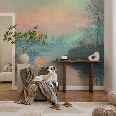 Papel mural texturado decorativo con un diseño 'Crepúsculo atmosférico' para aportar ambiente