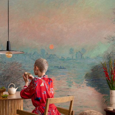 Papel mural texturado decorativo con un diseño 'Crepúsculo atmosférico' para aportar ambiente