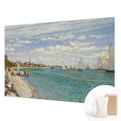 Mural decorativo con un paisaje costero