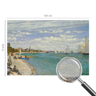 Mural decorativo con un paisaje costero