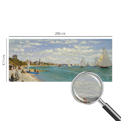 Mural decorativo con un paisaje costero