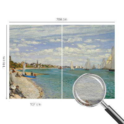 Mural decorativo con un paisaje costero