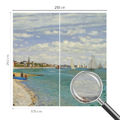 Mural decorativo con un paisaje costero