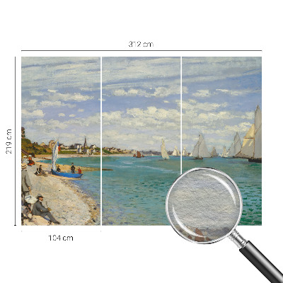Mural decorativo con un paisaje costero