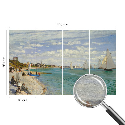 Mural decorativo con un paisaje costero