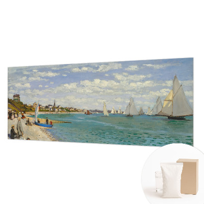 Mural decorativo con un paisaje costero