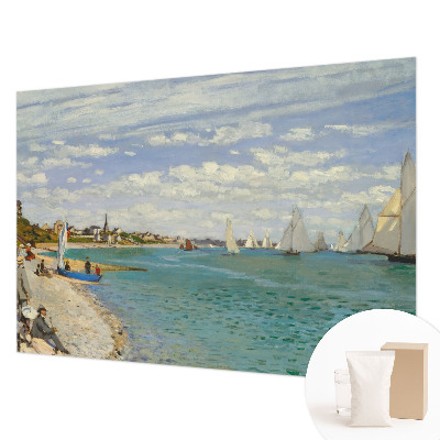 Mural decorativo con un paisaje costero