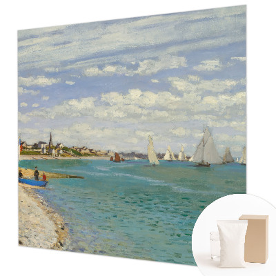 Mural decorativo con un paisaje costero