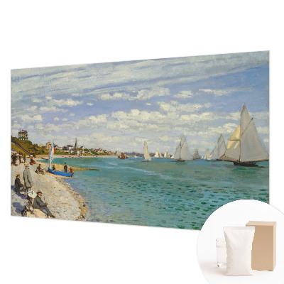 Mural decorativo con un paisaje costero